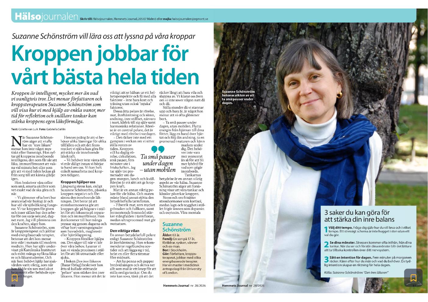 Hemmets Journal – Kroppen jobbar för vårt bästa hela tiden